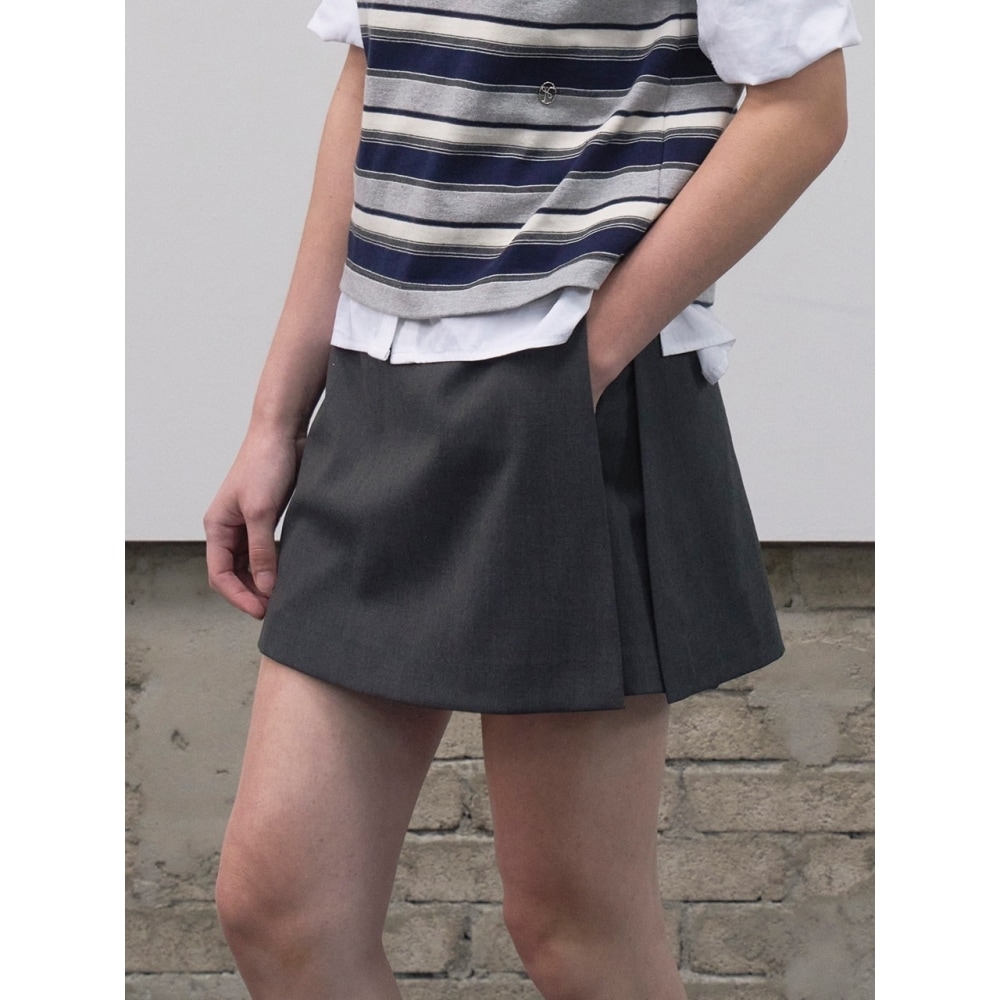 Her&She サイドスプリットスカートパンツ (ウールブレンドver) (3color)