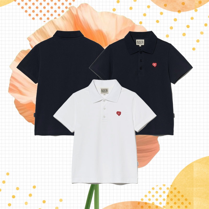 W HEART WAPPEN COLLAR PK TEE 2color ホワイト ネイビー 半袖 ポロシャツ 韓国 ブランド 正規品