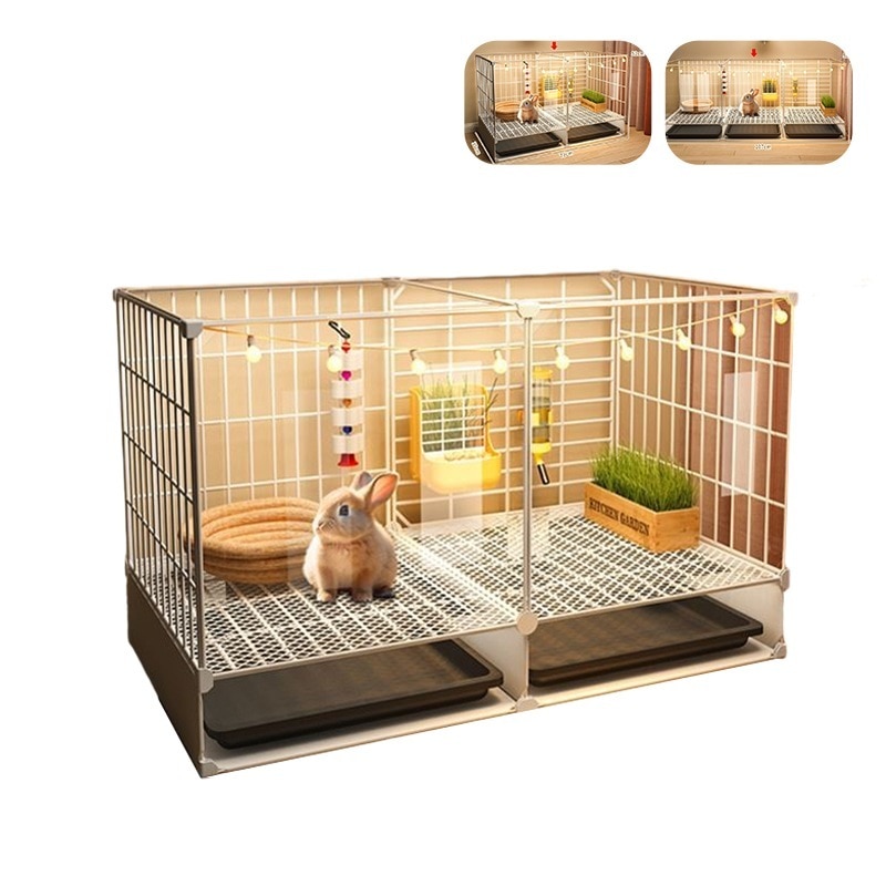 うさぎ ケージ 取り付け 保護フィルム 引き出し トレイ付き 兎 ケージ 透明 うさぎ小屋 組み立て ウサギケージ 大型ウサギ