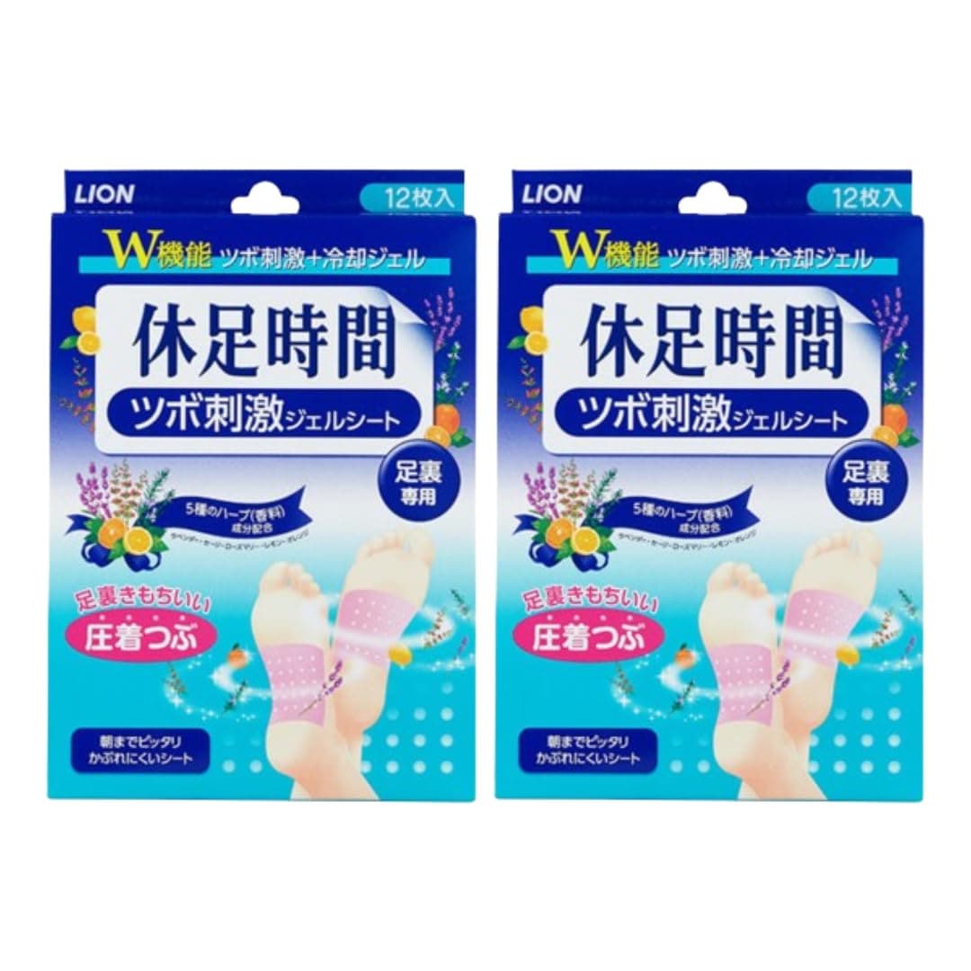 【まとめ買い】2個セット 休足時間 ツボ刺激ジェルシート 12枚【デザインカード付】