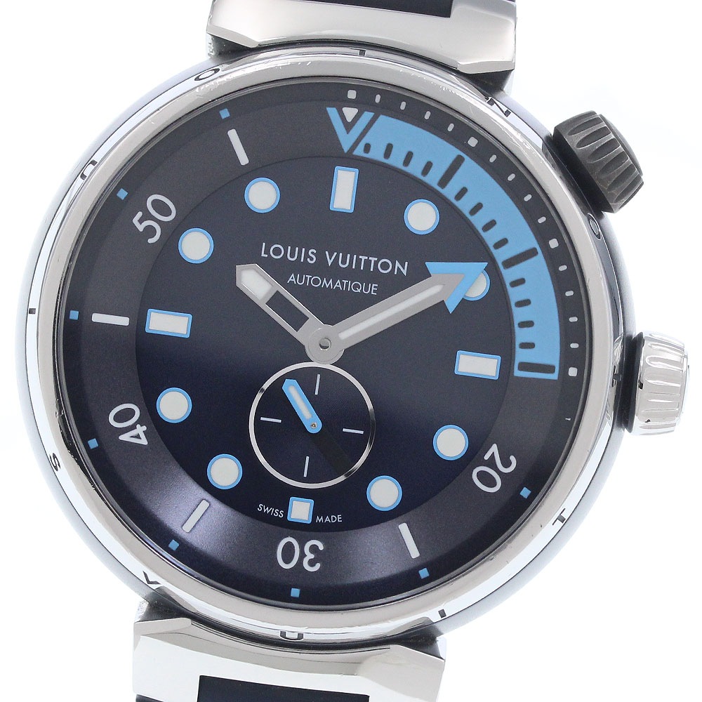 ルイ・ヴィトン LOUIS VUITTON QA121 タンブール ストリート ダイバー 自動巻き メンズ 箱付き_960018【中古】