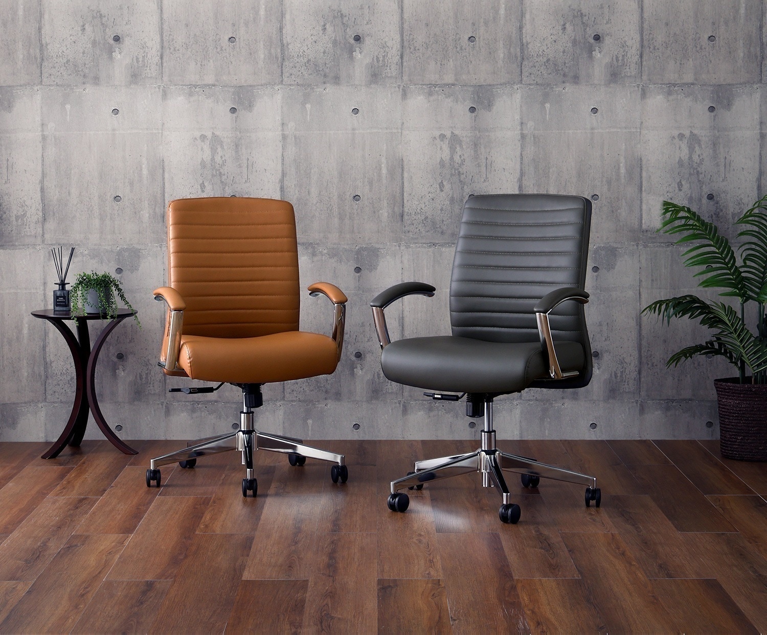 デスクチェア レザー調 レトロ おしゃれ クロムメッキ キャスターチェア 椅子 チェア 学習椅子 パソコンチェア ワークチェア チェアー イス オフィスチェア