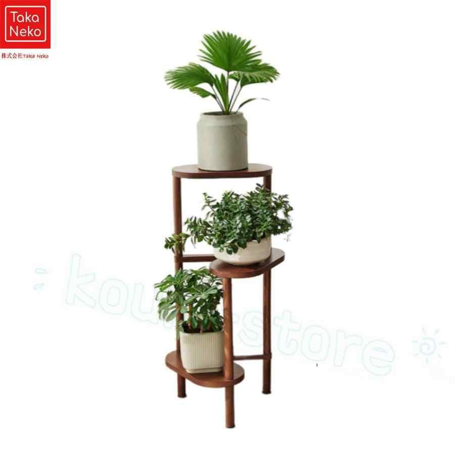 木製フラワースタンド 3段式 北欧風 室内外兼用 観葉植物棚 植木鉢台 安定構造 シンプルデザイン 多機能 植物ラック花台 家庭菜園用 多肉植物緑蘿向け リビン