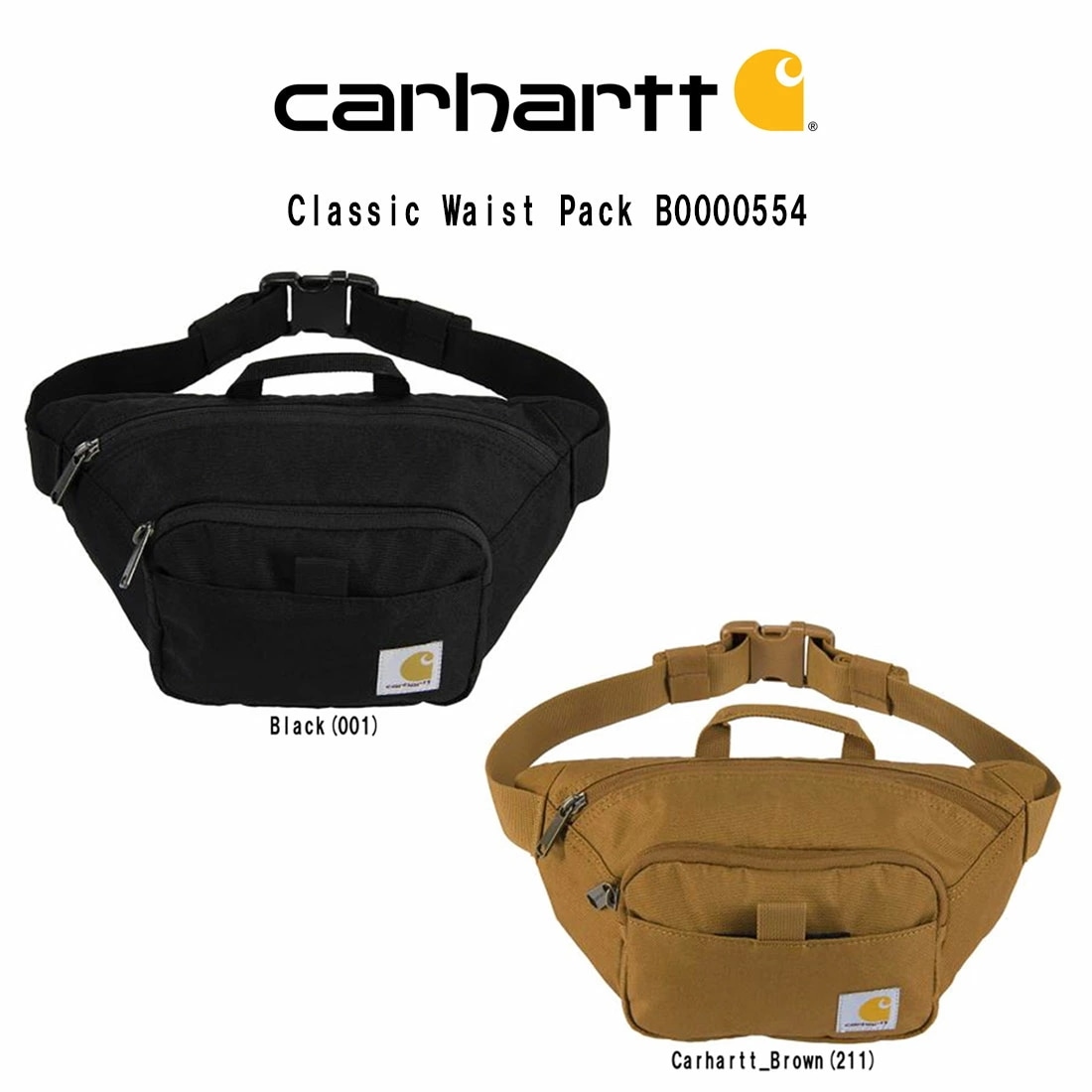 Carhartt ウエストパック ボディバッグ バッグ ショルダーバッグ ポケット 鞄 ロゴ 小物入れ 撥水 アウトドア メンズ レディース B0000554
