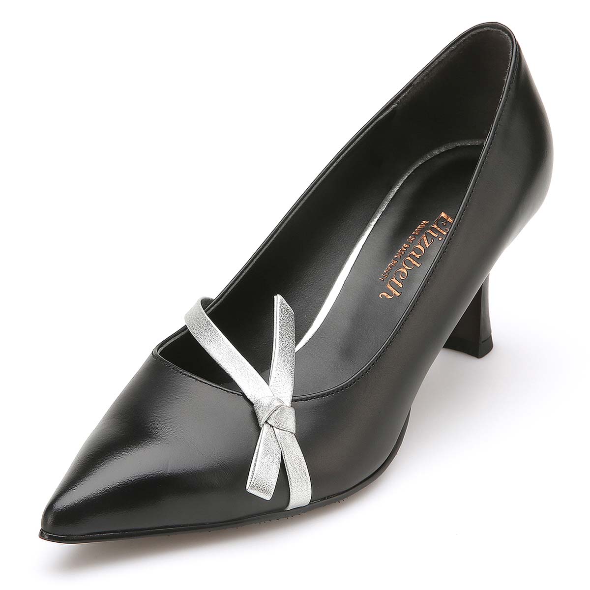 エリザベート サイド シルバーリボン ポイント パンプス EL23309