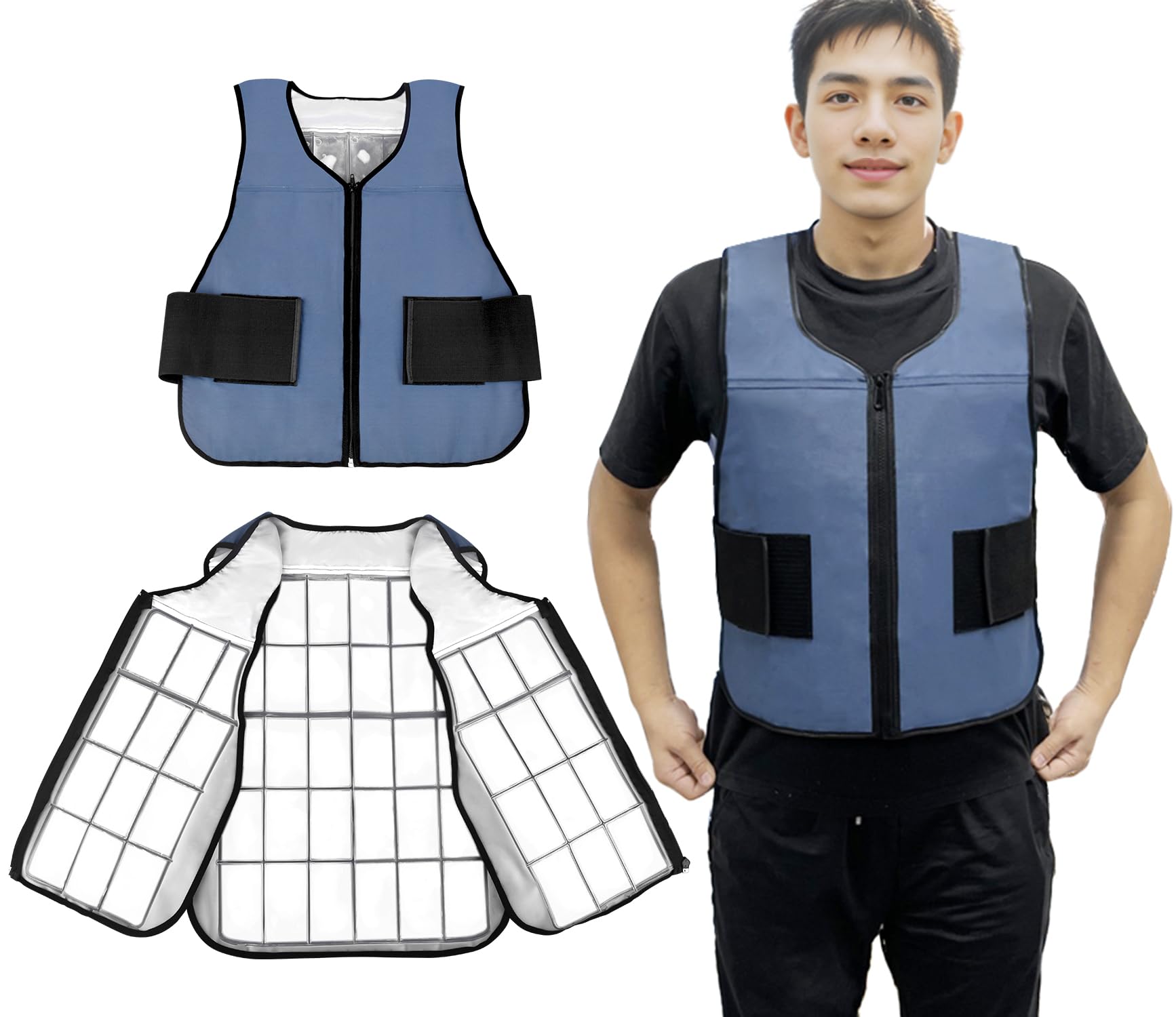 [Tanpluto] PCM クールベスト 熱中症対策 PCM冷却ベスト【28度以下自然凍結&薄型】繰り返し使用可能 軽量 省エネ 結露しない 冷却 ひんやり 作業用 暑さ対策 仕事 通勤 通学 屋外