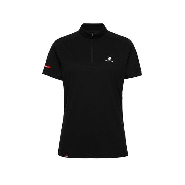 ブラックヤク 女性 ポーラテック デルタ ジップアップ 半袖Tシャツ 2 BLACK 1BYZTMV503BK