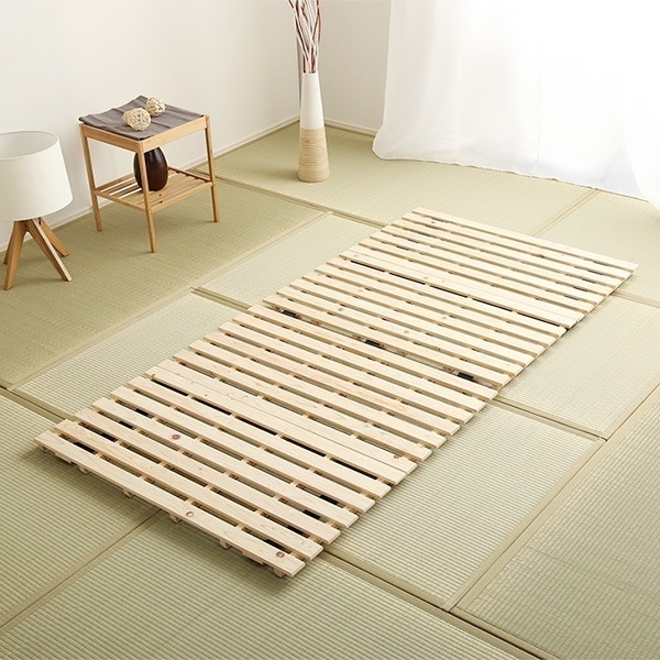 すのこベッド二つ折り式 檜仕様 シングル 涼風家具 インテリア ベッド マットレス すのこマット