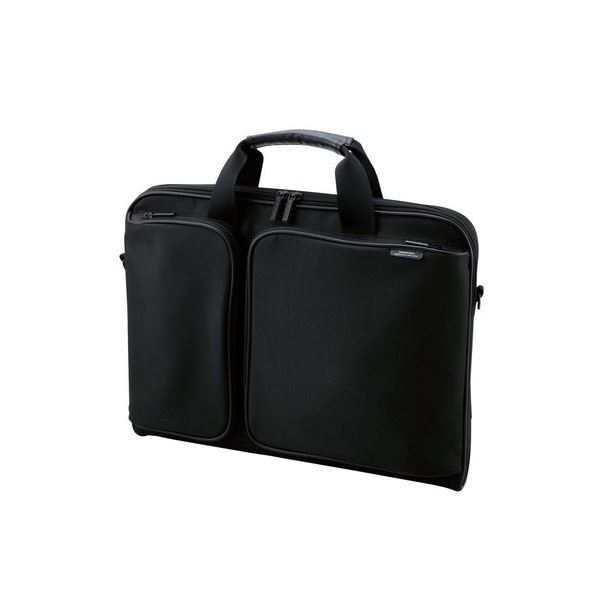 （まとめ）エレコム キャリングバッグZEROSHOCK スリムタイプ 16.4インチノートPC対応 ブラック ZSB-BM005NBK 1個(×2セット)