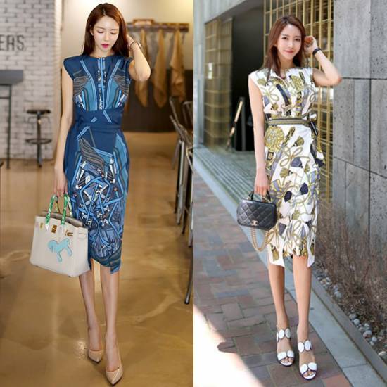 新入庫 大きいサイズ パーティードレス 大きいサイズ ワンピース ドレス 女子会 フレンチスリーブ タイト 膝丈 スカーフ柄 大きいサイズ 夏 20代 30代 40代 50代 ブルー イエロー