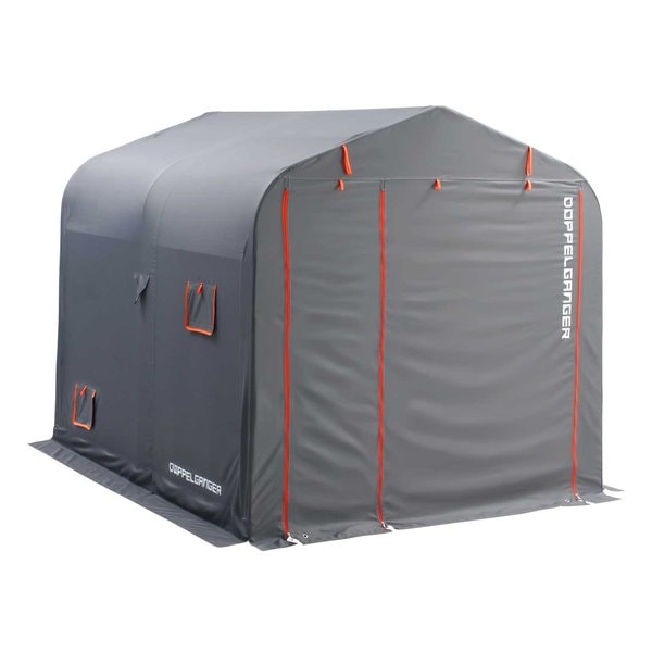 バイクガレージ 2500 ワイド 幅2000mm/全長2500mm/グレー/オレンジ DCC538W-GY