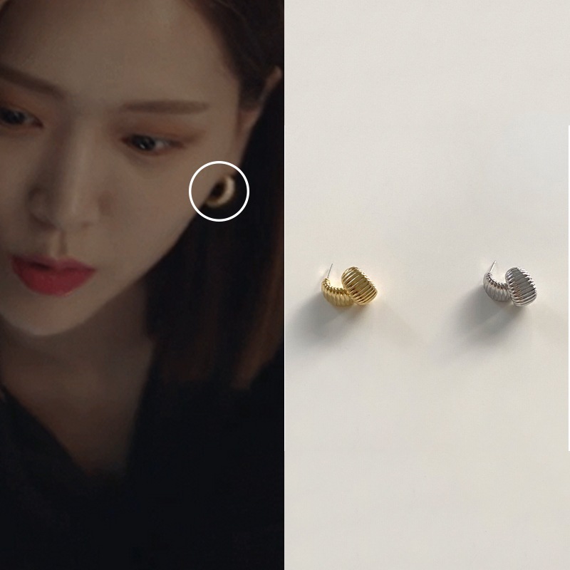 [韓国芸能人 着用][キムジウン着用] Bold Layered Curve Earring 韓国女性アクセサリー デイリーアクセサリー韓国ジュエリー
