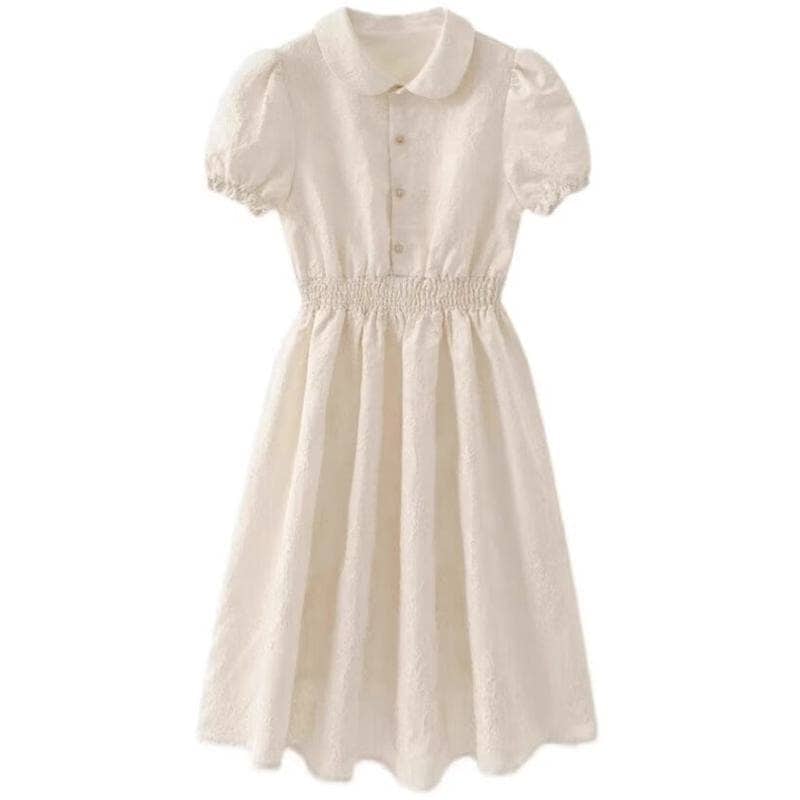 ワンピースフレンチ小香風スカート夏の女装新型乙女感純痩せたい隠し腹気質高級感【杏色】小香風ウエストワンピース 5,504円