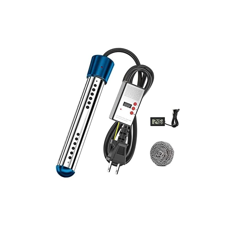 投げ込みヒーター 1500W携帯湯沸かし器 電気給湯器 110V液浸ヒーター 浸水給湯器 湯沸かし器 風呂 バケツヒーター 【設定温度予約時間自動電源オフ】 ステンレス鋼電気浮遊浸水 家庭 アウト