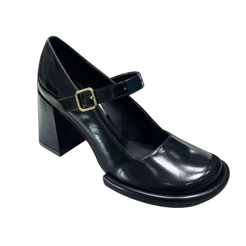 ワンストラップハイヒール太ヒールヒ一ルパンプスOL通勤百掛け2025新作 母の日