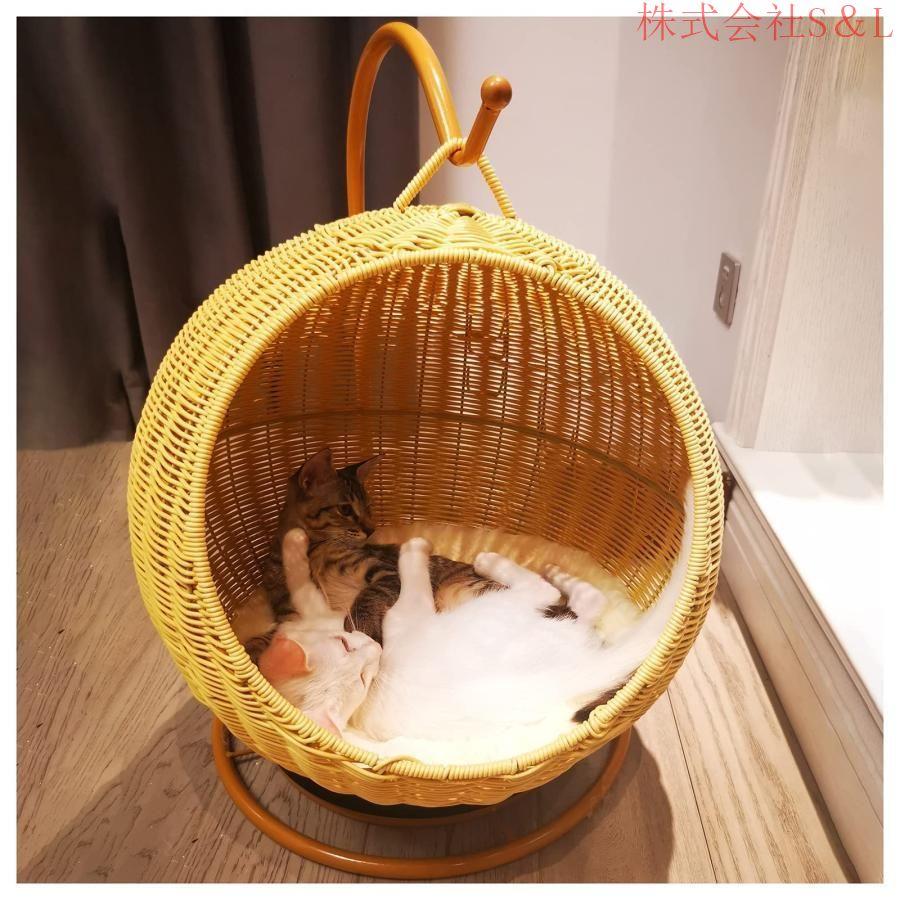 ラタン編み ペットハウス 手編み 天然素材 籐の猫のベッド 丈夫 耐摩耗性 防湿 快適 通気性 清潔 無味 洗える ペットベッド 藤編み ラタン ドーム型 クッション 18,593円