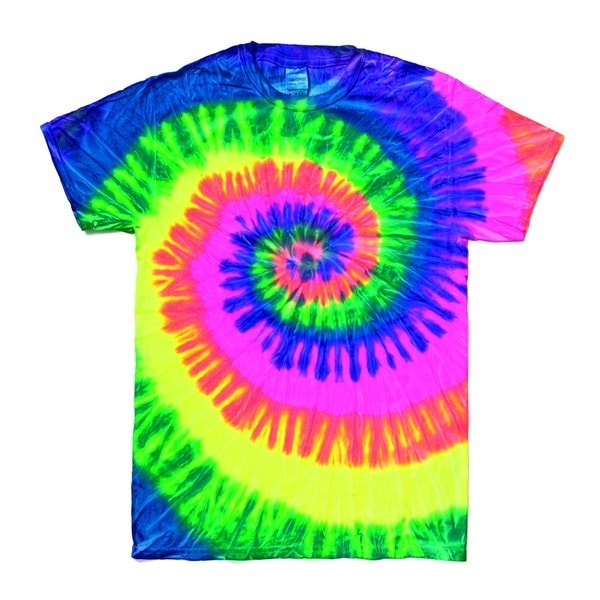 レインボーマルチカラー タイダイＴシャツ Ｍ ネオンレインボー