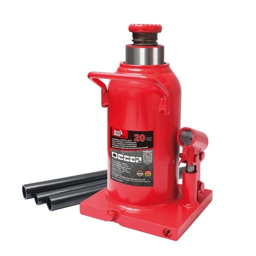 BIG RED ダルマジャッキ ボトルジャッキ ジャッキアップ 油圧ジャッキ 20t 最低位220mm/最高位420mm 車用 スチール製 荷重20トン 車整備 タイヤ交換 レッド TJ92004D