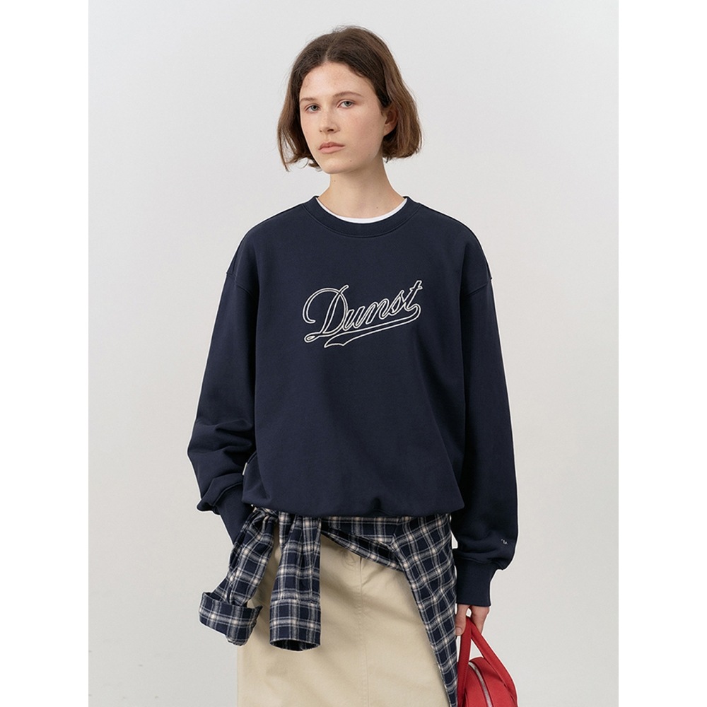 Dunst 女性用ユニセックスチェーンロゴスウェットシャツフレンチネイビー UDTS4C110N2