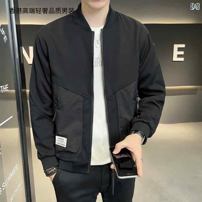 メンズ ファッション 春秋 野球 ユニフォーム ジャケット 薄手 涼しい スリムフィット カジュアル ジャケット