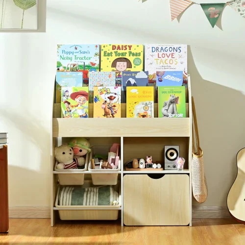 メガ割 絵本ラック おもちゃ収納 絵本棚 収納ラック 収納ボックス 収納棚 キャスター付き 本箱 出産祝い 子供用シェルフ 収納ケース 子ども用 家具 木製 大容量 キッズ 子供服 11,312円