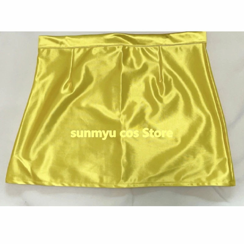 黄色　イエロースカート　ストレッチサテン生地製　戦隊シリーズ通用 コスプレ衣装 オーダーサイズ可
