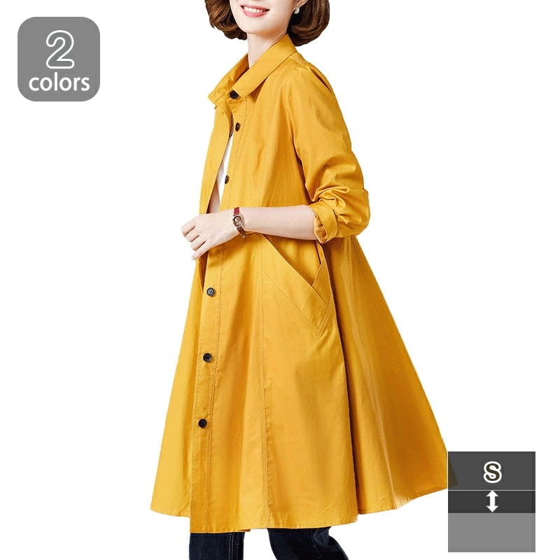 ロングコート アウター レディース トレンチコート 春 春服 着痩せ リクルート きれいめ エレガント カジュアル 無地 春秋 体型カバー 無地 アウター ジャケット 大きいサイズ スリム 防風 防寒