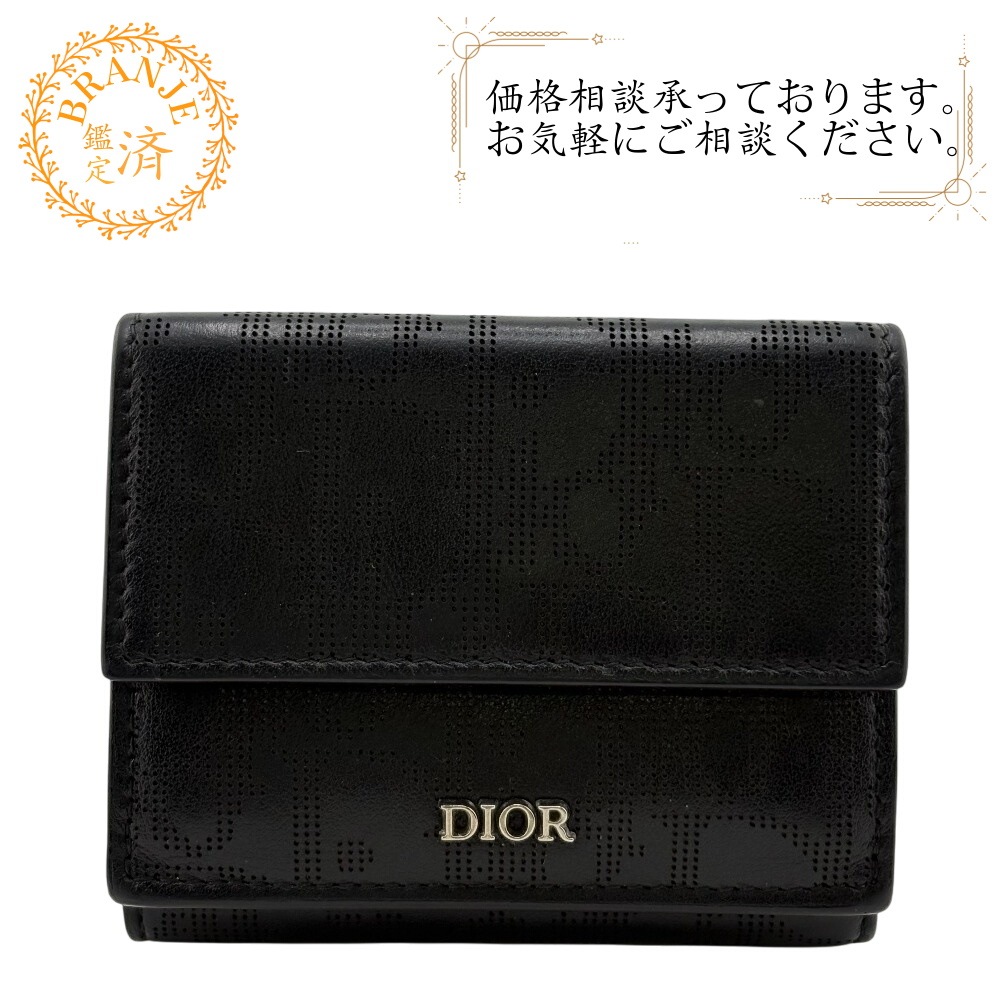 2ESBC110VPD オブリークギャラクシー コンパクトウォレット レザー 三つ折り財布 ブラック ブランド