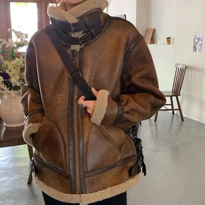 ブルゾン ジャケット秋冬 アウタ プードルファージャケットもこもこプードルボア風ふわふわファーコート6