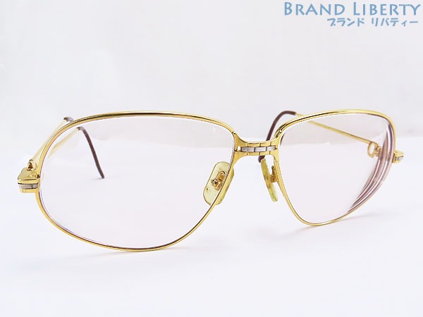 美品カルティエチェーンモチーフヴィンテージメガネ眼鏡フレームサングラスアイウェアゴールドシルバーテン