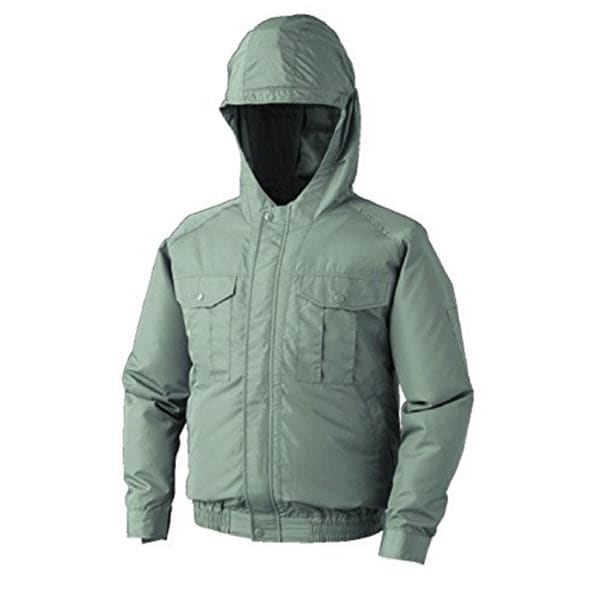 KU90810 空調服 ポリエステル製フード付き 服のみ モスグリーン L