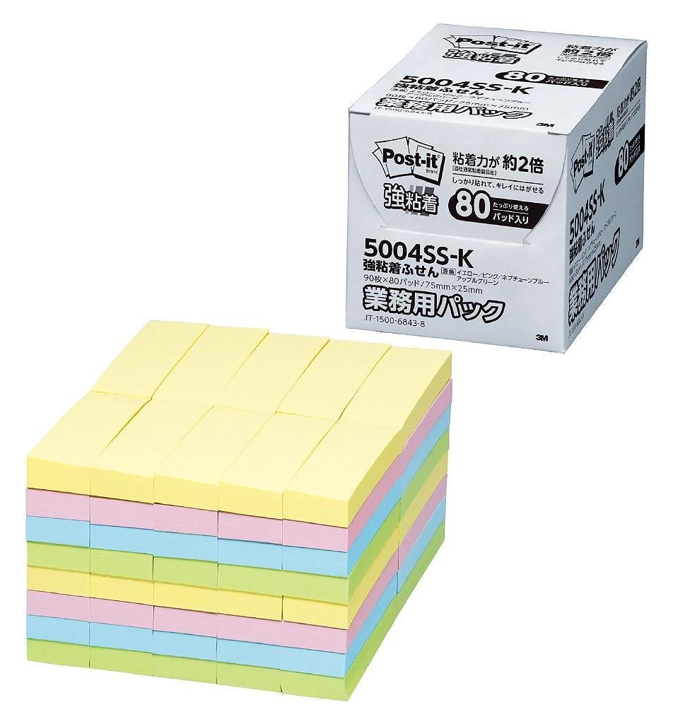 （まとめ買い）強粘着ノート/ふせん業務用パック 5004SS-K 00027608 [x3] 19,582円