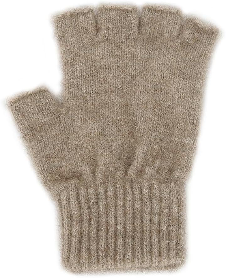 ポッサムメリノ 手袋 オープンフィンガーグローブ 防寒 防風 保温グローブ スマホ対応 男女兼用 暖かい ふわふわ ウール手袋 自転車 バイク アウトドア 秋( ナチュラル, M)