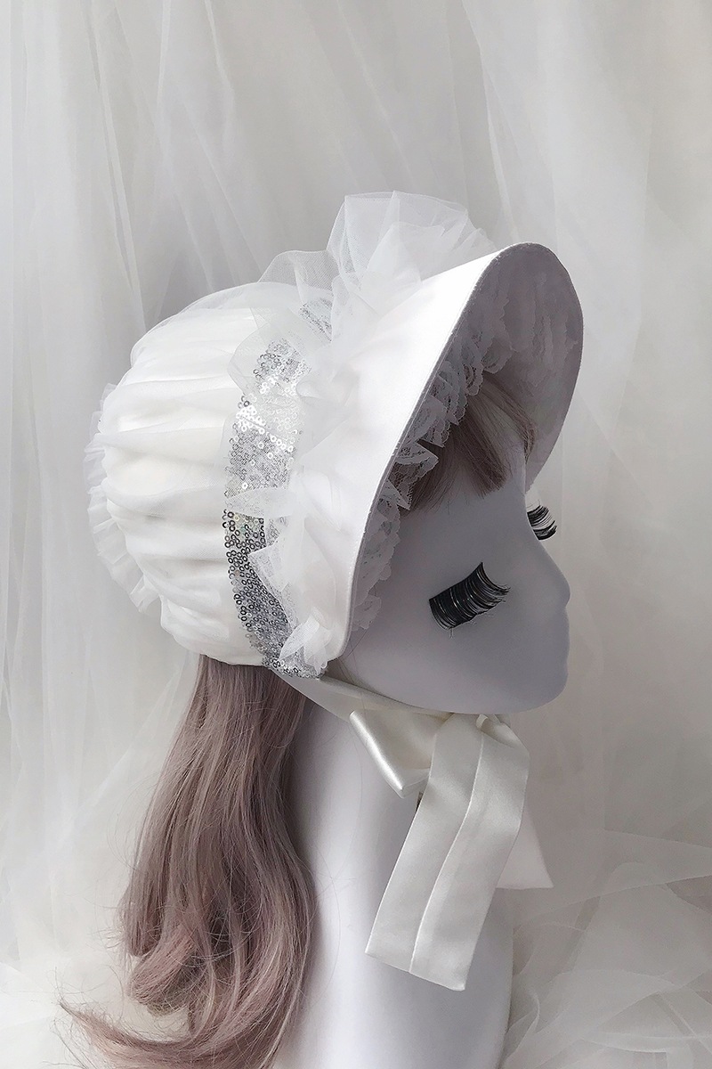 宮殿スタイルの女性ボンネット帽子結婚式の写真撮影大人のレトロな写真大きなつばスタイルの帽子