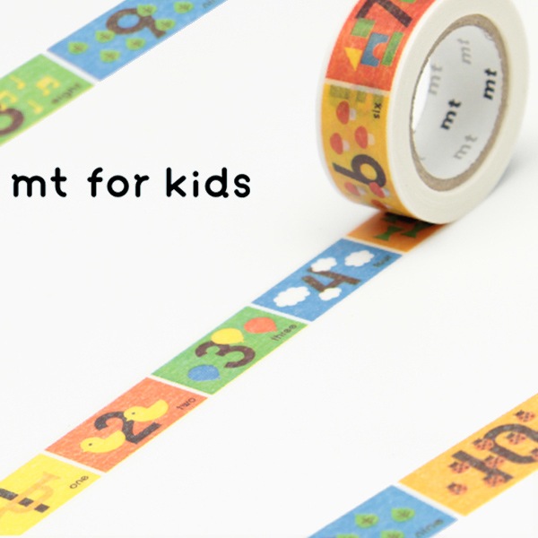 マスキングテープ　mt　for　kids　キッズ　すうじ　幅15mm （ カモ井加工紙 マステ 和紙