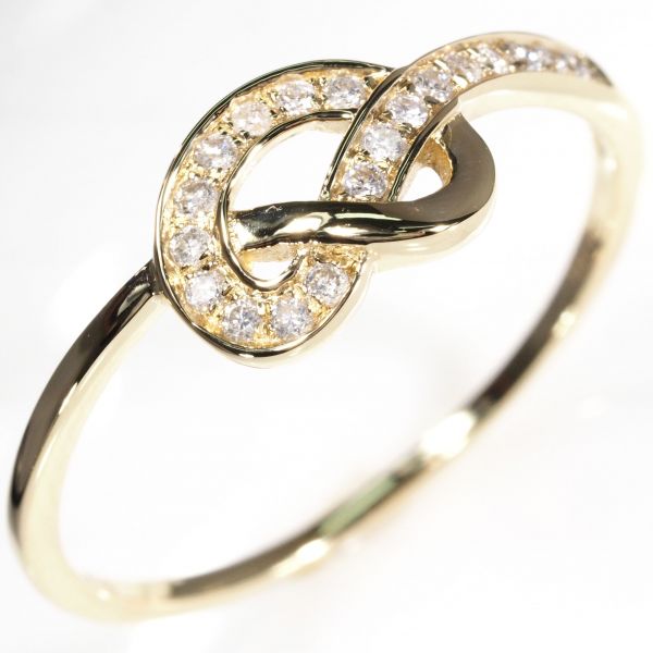 天然石 インフィニティ ダイヤモンド リング 指輪 刻印有 希少 デザイン 18金 YG 74 30,420円