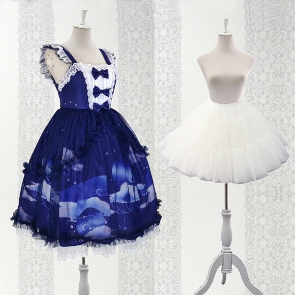 パニエ ロリータ ワイヤー無し 普段使い ゴスロリ ソフトチュール Lolita ホワイト コスチューム ボリューム ゴムウエスト 萌え萌え 柔らかい 骨あり ふわふわ カワイイ お姫様 ウェディング