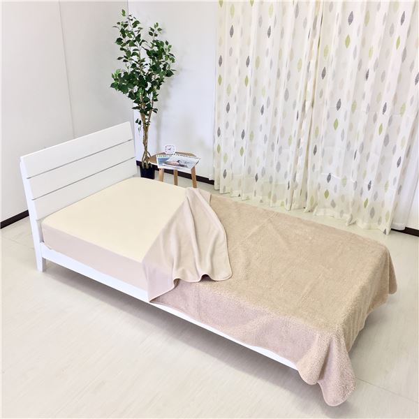 毛布 寝具 ダブル 約180x200cm アイボリー 吸湿発熱 薄型 もこもこ シープタッチ