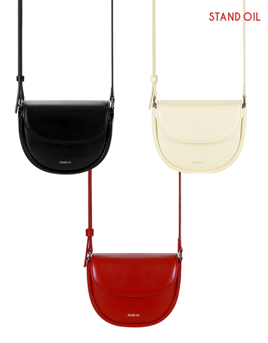 韓国限定 韓国人気 SNS流行 トレンド ファッション バッグ クロスバッグ ショルダーバッグ Mino バッグ (3カラー) - Black/Butter/Red