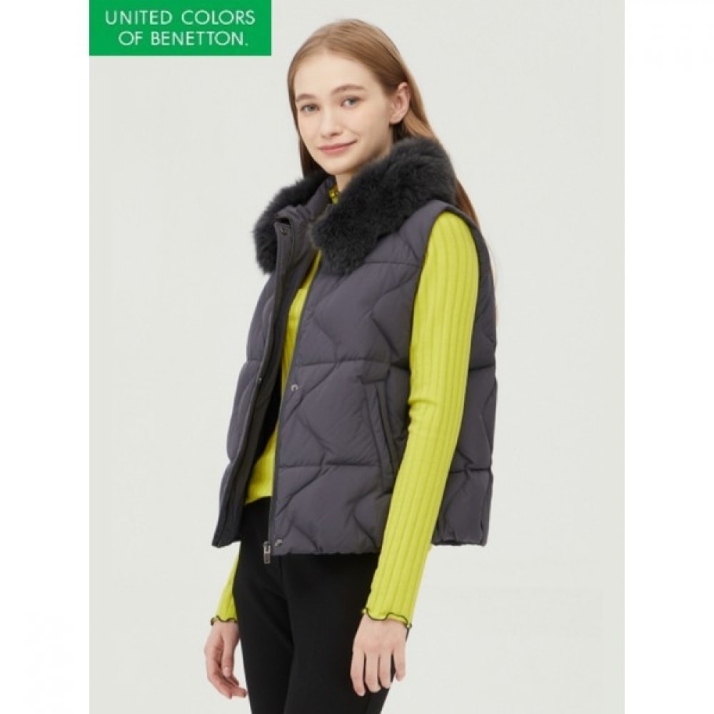 (ベネトン) フォックスファーベストジャンパー_BAPDF6361