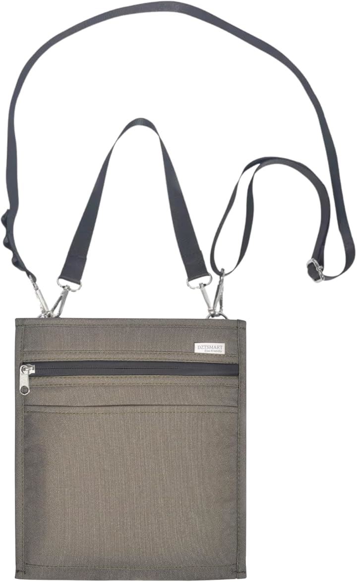 保冷サコッシュ 縦型 防撥水 防水ジップ 多機能ショルダーバッグ メンズ/レディース対応 軽量 3層断熱 スマホ2台収納 アルミ保冷層 軽量160g 5色展開(カーキ, ミディアム)