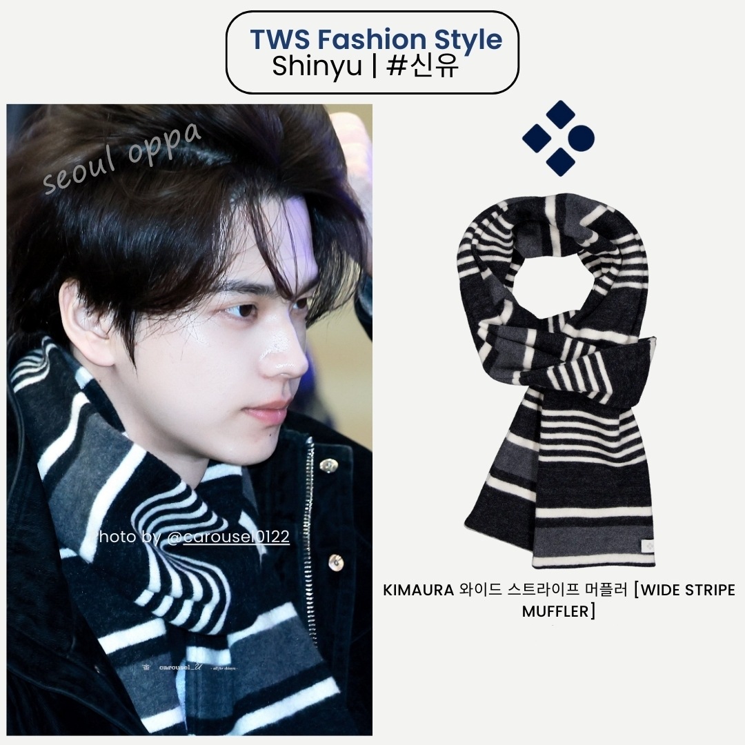 KOREA [ KIMAURA ] Wide Stripe Muffler