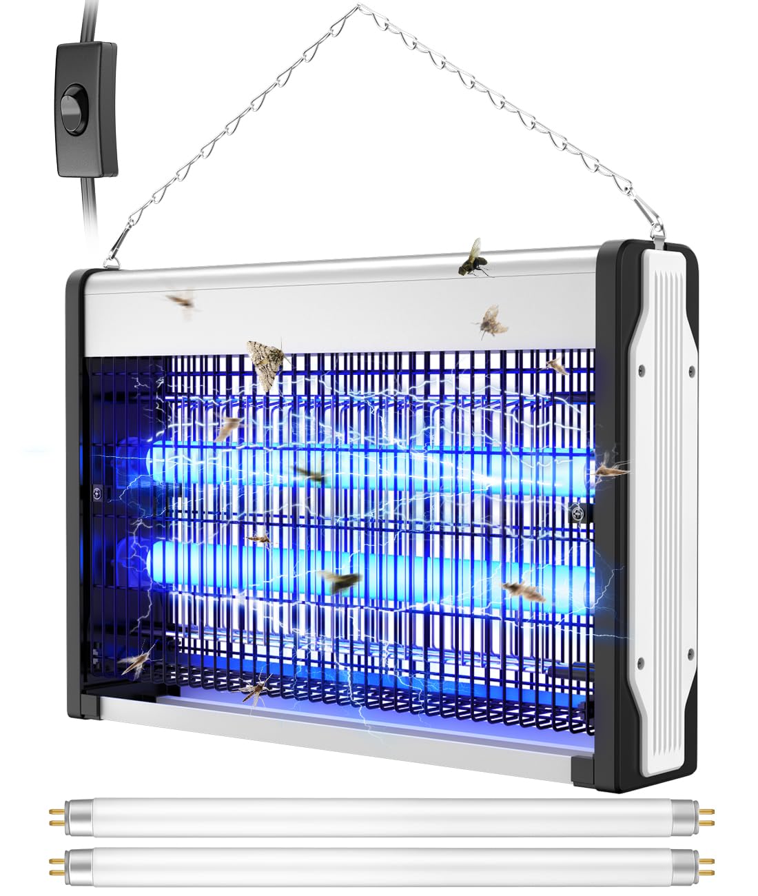 【2025年強化版 蚊虫瞬時撃退！】 電撃殺虫器 Sunnila 虫 ライト 駆除 電撃殺虫機 電気 蚊取り器 UV光源吸引式捕虫器 20W 強力電撃殺虫灯 コバエ取り 蚊取り ハイパワー電撃 蚊虫瞬