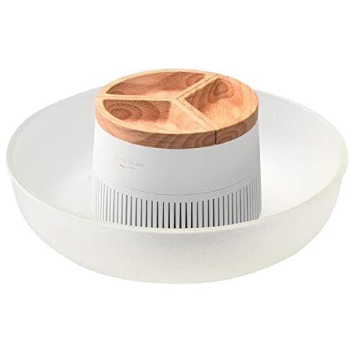 グリーンハウス 流しそうめん器 木目調の薬味トレー 静音設計 ホワイト GH-SOMENBT-WH