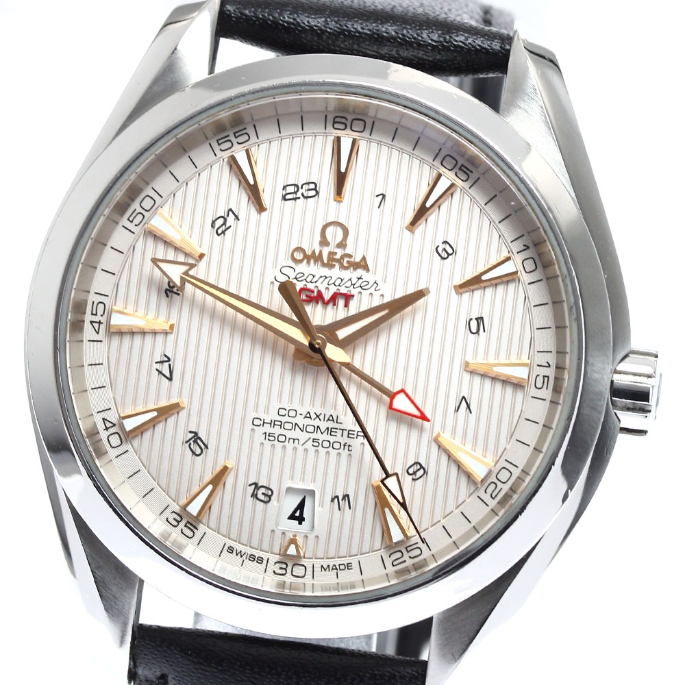 オメガ OMEGA 231.13.43.22.02.004 シーマスター アクアテラ GMT コーアクシャル 自動巻き メンズ 保証書付き_891868【中古】