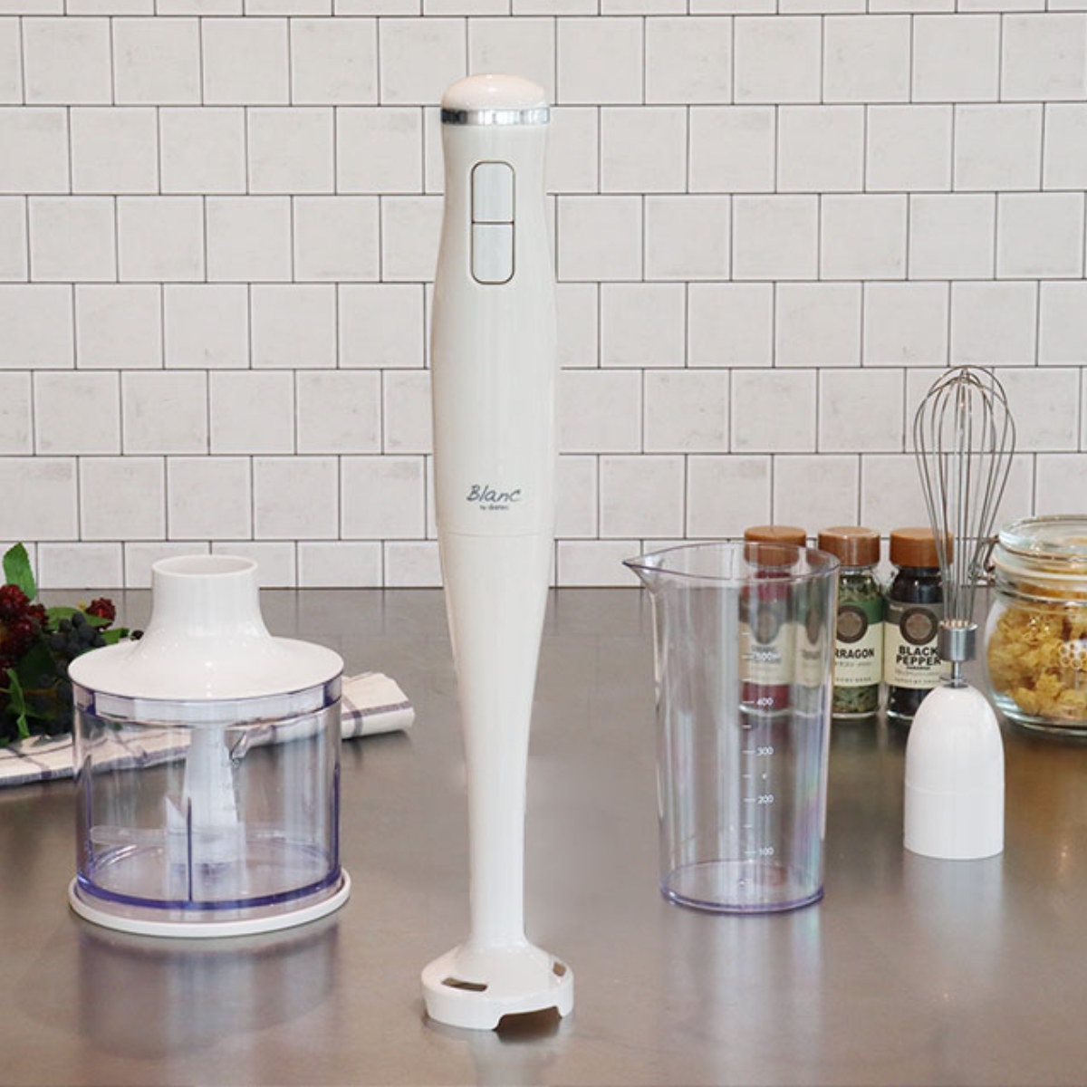 ブレンダーセット デリスティック フードプロセッサー付き ドリテック dretec ブレンダー ハンドブレンダー ハンドミキサー 4WAY ミキサー ホイッパー チョッパー スピード調節機能