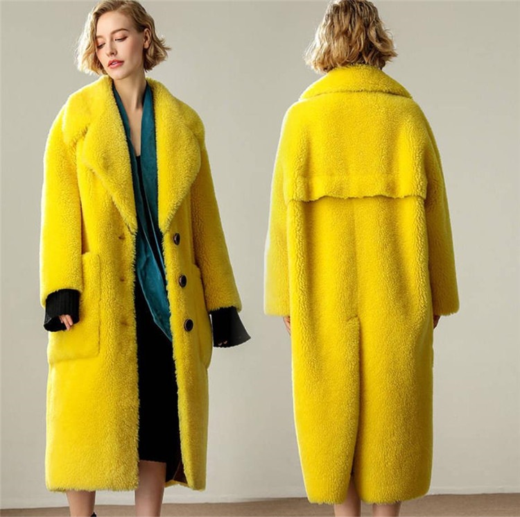 大热新品！秋冬物登場！羊毛 せん断 フェイクファー コート 女性 中長セクション オーストラリアの大ファー・毛皮アウター
