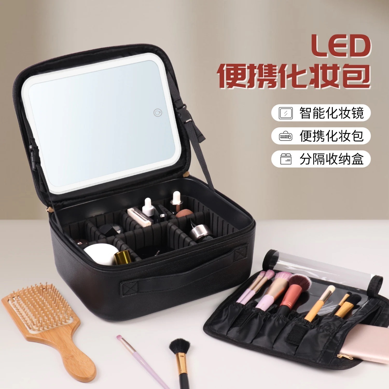 ライト付き化粧箱ライト付き化粧箱ポーチミラー付きledライト