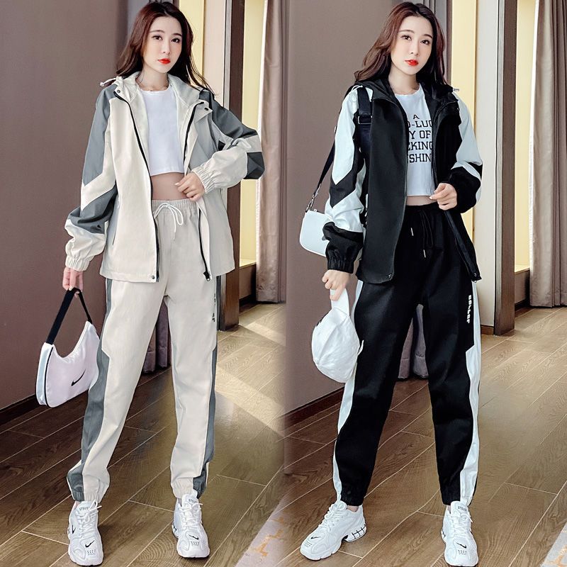 韓国版女装洋式学生服をゆったりとする潮札の女装をする カジュアルスポーツウェアセット女性の新モデル