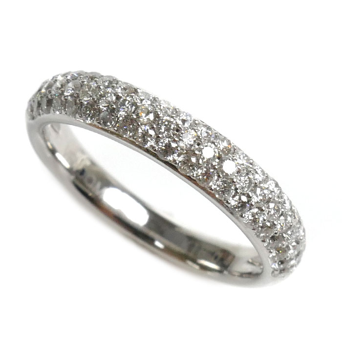 Vendome Aoyama ヴァンドーム青山 K18WG ホワイトゴールド パヴェ ダイヤ リング指輪 ダイヤモンド0.49ct 9号 3.0g レディース 中古 美品